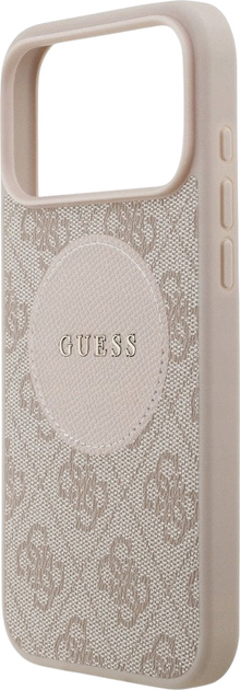 Etui plecki Guess 4G Circle Classic Logo MagSafe do Apple iPhone 17 Pro Max Pink (3666339490072) - obraz 6
