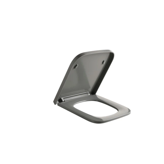 Сидіння-кришка для унітазу Mixxus Premium SEAT COVER QUADRO-2004 GRAY 425х358х32mm дюропласт (MP668) - Фото 3 Сидіння-кришка для унітазу Mixxus Premium SEAT COVER QUADRO-2004 GRAY 425х358х32mm дюропласт (MP668) - зображення 3