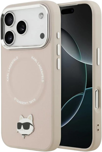 Etui Karl Lagerfeld Choupette Pin MagSafe do Apple iPhone 17 Pro Max Pink (3666339495954) - obraz 1