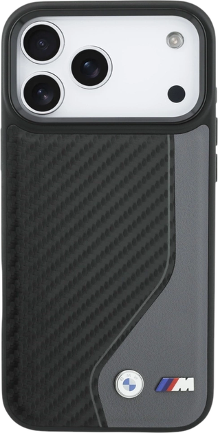 Etui plecki BMW M Carbon Logo MagSafe do Apple iPhone 17 Pro Max Graphite (BMHMP17X25PCCSCAK) - obraz 2