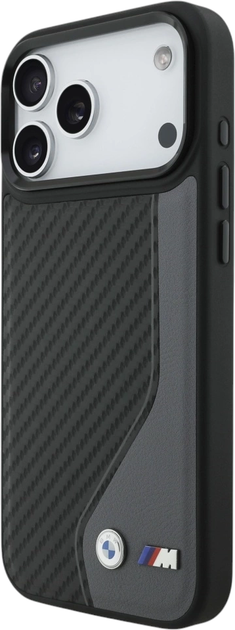 Etui plecki BMW M Carbon Logo MagSafe do Apple iPhone 17 Pro Max Graphite (BMHMP17X25PCCSCAK) - obraz 4