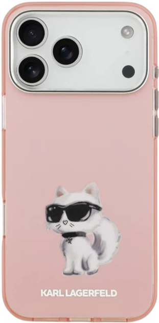 Etui Karl Lagerfeld IML Aquarelle Choupette MagSafe do Apple iPhone 17 Pro Pink (3666339531034) - obraz 3