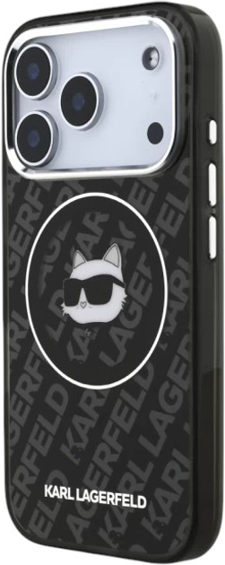 Панель Karl Lagerfeld IML Choupette Head MagSafe do Apple iPhone 17 Pro Max Black (3666339499563) - зображення 3