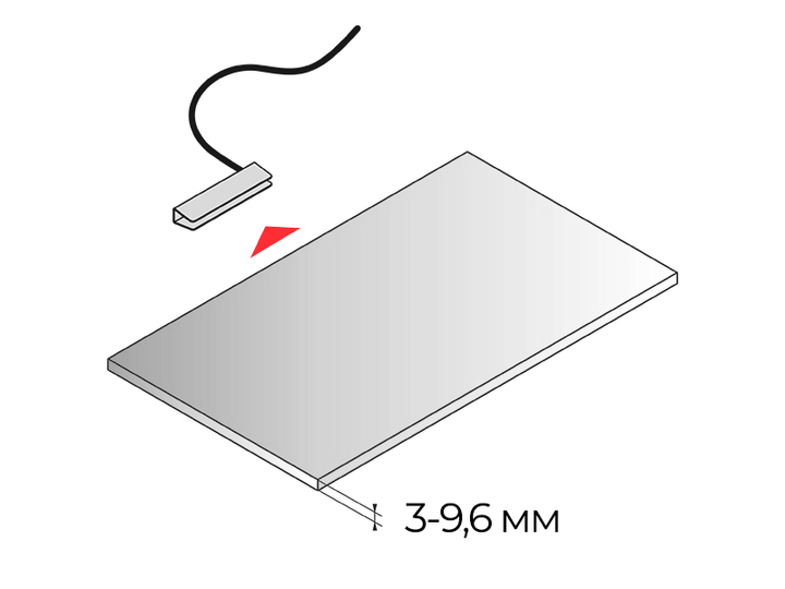 Клипса LEDUA черная светодиодная алюминиевая для подсветки стеклянных полок 12V 0.24w желтый свет, черный провод - Фото 7 Клипса LEDUA черная светодиодная алюминиевая для подсветки стеклянных полок 12V 0.24w желтый свет, черный провод - изображение 7