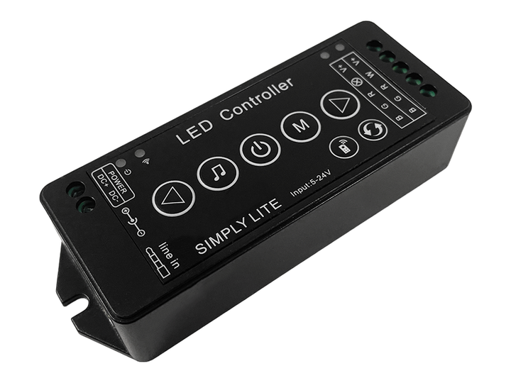 Розумний контролер RGBW RF Music радіо сенсорний Smart LED Wi-Fi 24А 12-24V 6 кнопок - Фото 2 Розумний контролер RGBW RF Music радіо сенсорний Smart LED Wi-Fi 24А 12-24V 6 кнопок - зображення 2