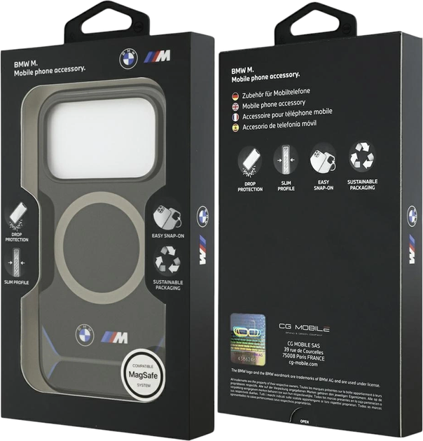 Панель BMW M IML Metal Buttons & Logo MagSafe для Apple iPhone 17 Pro Blue (BMHMP17L25HFGCKB) - зображення 8