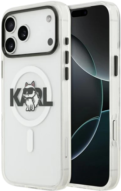 Панель Karl Lagerfeld IML Choupette Sketch Logo MagSafe do Apple iPhone 17 Pro Max Transparent (3666339504700) - зображення 1