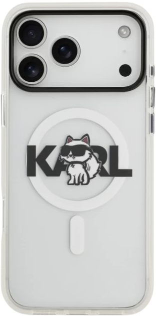 Панель Karl Lagerfeld IML Choupette Sketch Logo MagSafe do Apple iPhone 17 Pro Transparent (3666339504694) - зображення 4
