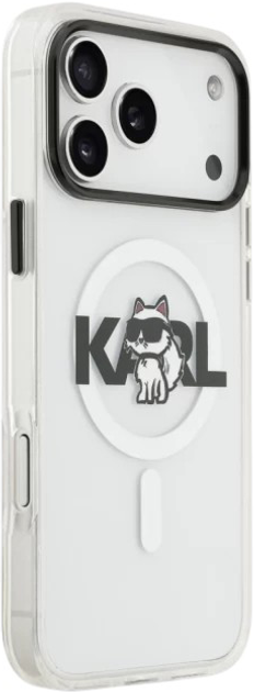 Панель Karl Lagerfeld IML Choupette Sketch Logo MagSafe do Apple iPhone 17 Pro Transparent (3666339504694) - зображення 5