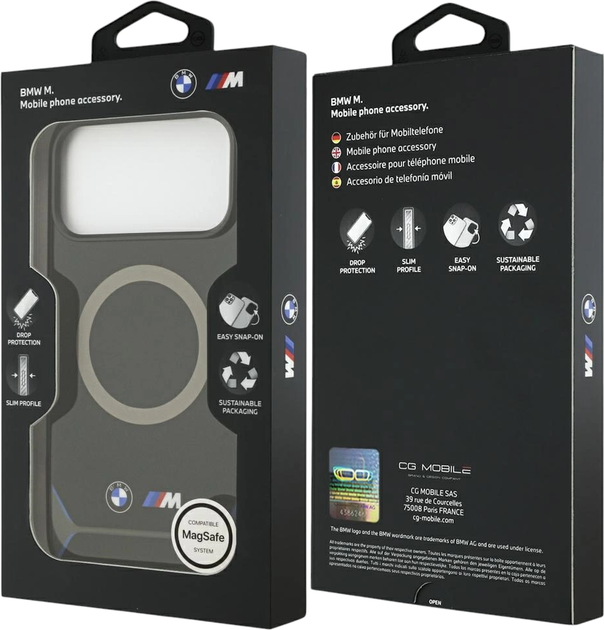 Панель BMW M IML Metal Buttons & Logo MagSafe для Apple iPhone 17 Pro Max Blue (BMHMP17X25HFGCKB) - зображення 8