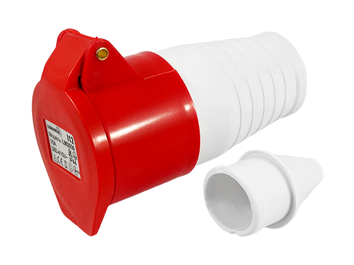 Розетка силовая переносная Lemanso LM2036 16А 5п (3п+н+е) 220-380V IP44 LEE-215L Красная - изображение 2