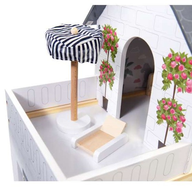 Drewniany domek dla lalek Kik MDF LED 78 cm Czarny (KX6201) (5903039709904) - obraz 7