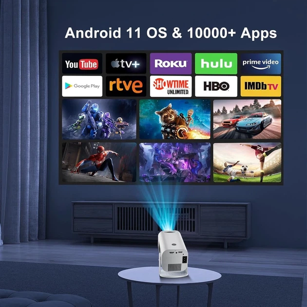 Проектор Eroshoo P330 Full HD WiFi Bluetooth Android 11 Б/В - зображення 6