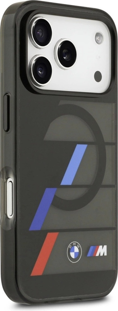 Панель BMW M IML Metal Buttons Tricolor Lines MagSafe для Apple iPhone 17 Pro Black (BMHMP17L25HTTRIK) - зображення 3