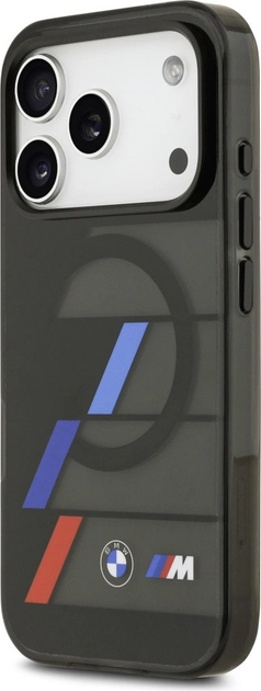 Панель BMW M IML Metal Buttons Tricolor Lines MagSafe для Apple iPhone 17 Pro Black (BMHMP17L25HTTRIK) - зображення 4