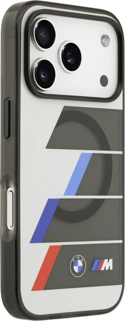 Etui plecki BMW M IML Metal Buttons Tricolor Lines MagSafe do Apple iPhone 17 Pro Max Gray (BMHMP17X25HTTRIA) - obraz 3