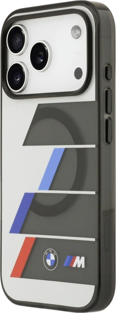 Etui plecki BMW M IML Metal Buttons Tricolor Lines MagSafe do Apple iPhone 17 Pro Max Gray (BMHMP17X25HTTRIA) - obraz 4