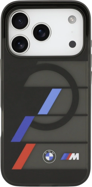 Панель BMW M IML Metal Buttons Tricolor Lines MagSafe для Apple iPhone 17 Pro Max Black (BMHMP17X25HTTRIK) - зображення 2