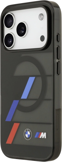Панель BMW M IML Metal Buttons Tricolor Lines MagSafe для Apple iPhone 17 Pro Max Black (BMHMP17X25HTTRIK) - зображення 4