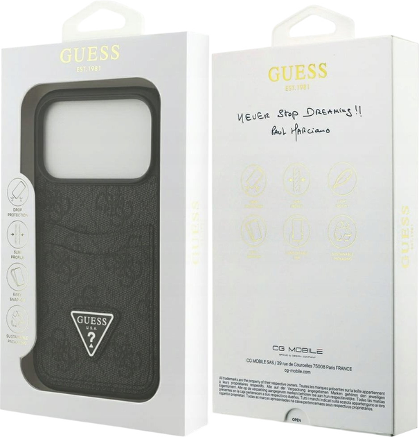 Панель Guess 4G Double Card Triangle для iPhone 17 Pro Black (3666339552640) - зображення 8