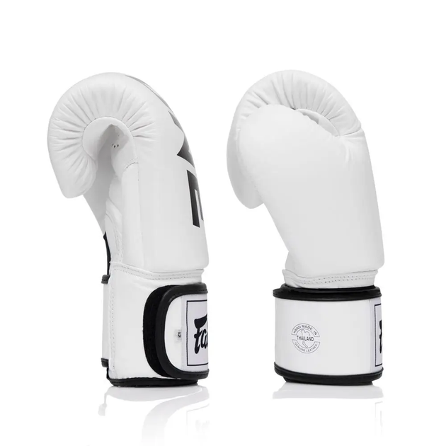 Рукавички боксерські шкіряні з бинтами Fairtex BGV1-ONE 14 унцій, білі - изображение 4