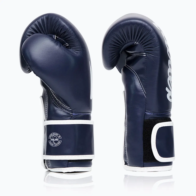 Рукавички боксерські з бинтами Fairtex BGV14 10 унцій, темно-сині - изображение 5
