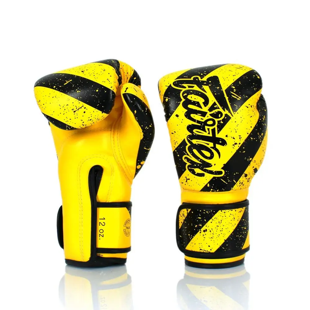 Рукавички боксерські з бинтами Fairtex BGV14Y 12 унцій, жовто-чорні - изображение 3