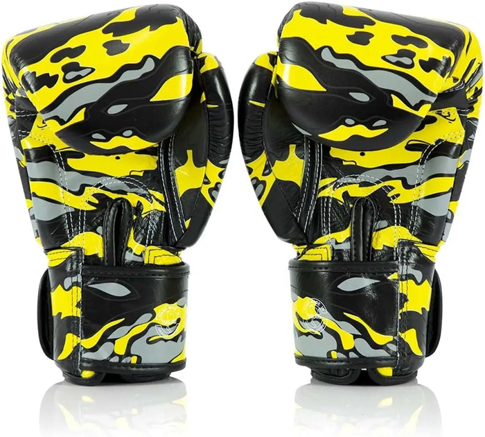 Рукавички боксерські шкіряні з бинтами Fairtex BGV-ONE X STBG 10 унцій, жовті - изображение 5
