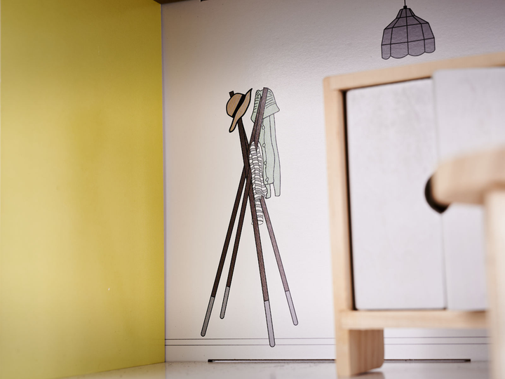 Drewniany domek dla lalek Kik MDF LED 70 cm Szary (KX6278) (5903039717794) - obraz 14