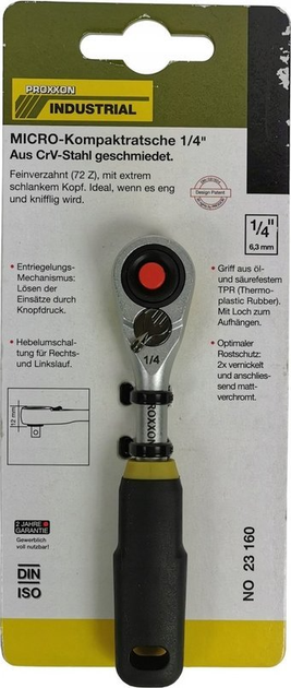 Micro-Grzechotkowy Proxxon 120 mm 1/4 cala (4006274231603) - obraz 3