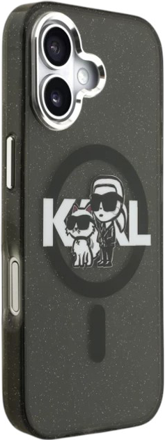 Панель Karl Lagerfeld IML Glitter Karl & Choupette Sketch MagSafe do Apple iPhone 17 Black (3666339504472) - зображення 5