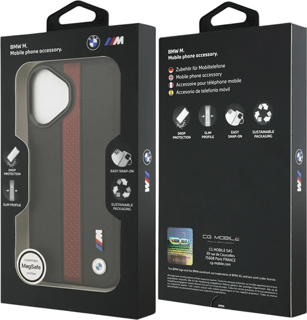 Панель BMW M Perforated Stripe Logo MagSafe для Apple iPhone 17 Red (BMHMP17S25PCPSKR) - зображення 8