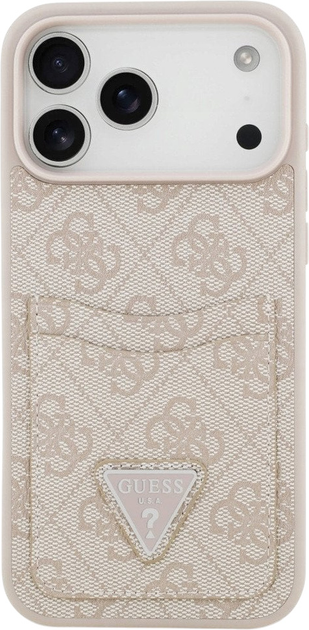 Etui plecki Guess 4G Double Card Triangle do iPhone 17 Pro Max Pink (3666339552732) - obraz 3