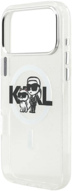 Панель Karl Lagerfeld IML Glitter Karl & Choupette Sketch MagSafe do Apple iPhone 17 Pro Max Transparent (3666339504540) - зображення 6