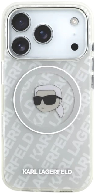 Панель Karl Lagerfeld IML Karl Head Logo MagSafe do Apple iPhone 17 Pro Max Grey (3666339499884) - зображення 4