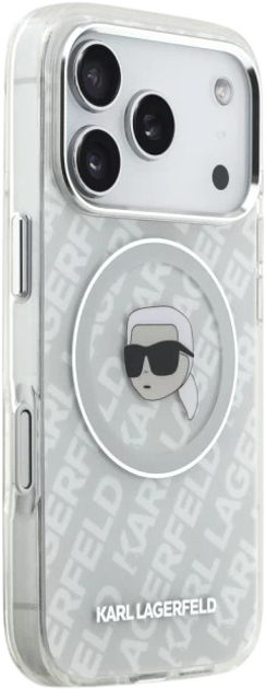 Etui Karl Lagerfeld IML Karl Head Logo do Apple iPhone 17 Pro Grey (3666339499877) - obraz 5