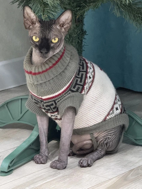 Свитер для котов (кошек) Канада XL Серый - Фото 5 Свитер для котов (кошек) Канада XL Серый - изображение 5