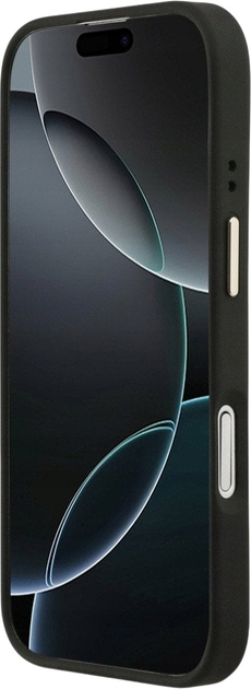 Etui plecki Guess 4G Logo Plate MagSafe do iPhone 17 Black (3666339489724) - obraz 4