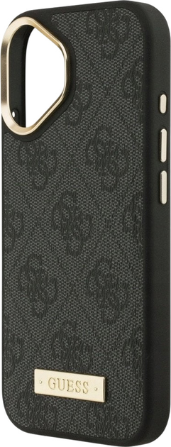 Etui plecki Guess 4G Logo Plate MagSafe do iPhone 17 Black (3666339489724) - obraz 5