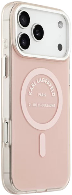 Etui Karl Lagerfeld IML Karl RSG Logo do Apple iPhone 17 Pro Pink (3666339530471) - obraz 4