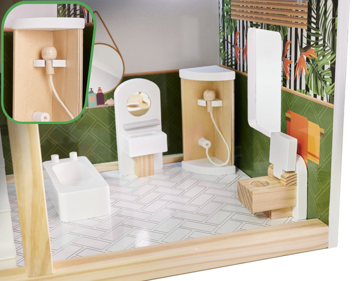 Drewniany domek dla lalek Kik Lulilo Floro boho LED 78 cm (KX5944) (55903039721647) - obraz 6