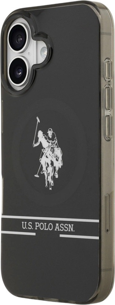 Etui U.S. Polo Assn DH and Bottom Stripe Logo MagSafe do Apple iPhone 17 Black (3666339543884) - obraz 3