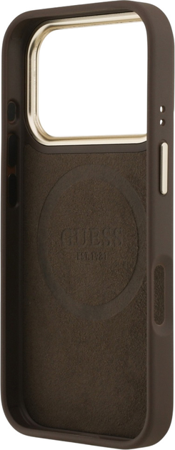 Панель Guess 4G Logo Plate MagSafe для iPhone 17 Pro Brown (3666339489786) - зображення 7