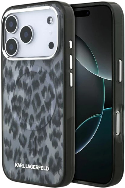Панель Karl Lagerfeld IML Leopard Pattern MagSafe do Apple iPhone 17 Pro Max Black (3666339506100) - зображення 1