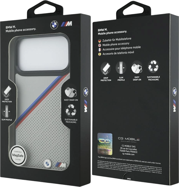 Панель BMW M Quilted Logo MagSafe для Apple iPhone 17 Pro Max Gray (BMHMP17X25PCSPEG) - зображення 8