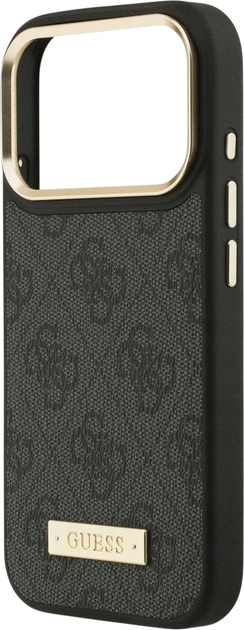 Etui plecki Guess 4G Logo Plate MagSafe do iPhone 17 Pro Black (3666339489748) - obraz 6
