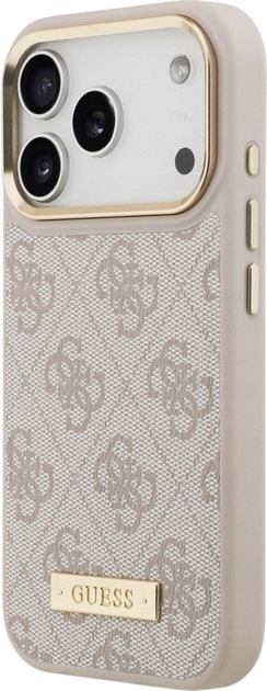 Etui plecki Guess 4G Logo Plate MagSafe do iPhone 17 Pro Pink (3666339489823) - obraz 2