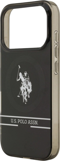 Etui U.S. Polo Assn DH and Bottom Stripe Logo MagSafe do Apple iPhone 17 Pro Max Black (3666339543914) - obraz 6