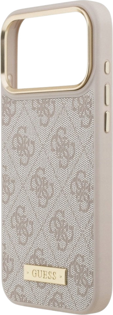 Etui plecki Guess 4G Logo Plate MagSafe do iPhone 17 Pro Max Pink (3666339489830) - obraz 6