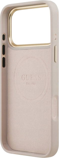 Etui plecki Guess 4G Logo Plate MagSafe do iPhone 17 Pro Max Pink (3666339489830) - obraz 7